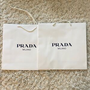 Prada Cream Shopping Bags